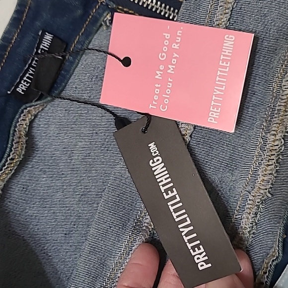 NWT PrettyLittleThing denim corset top with horizontal seam detail size 18 - Picture 5 of 8